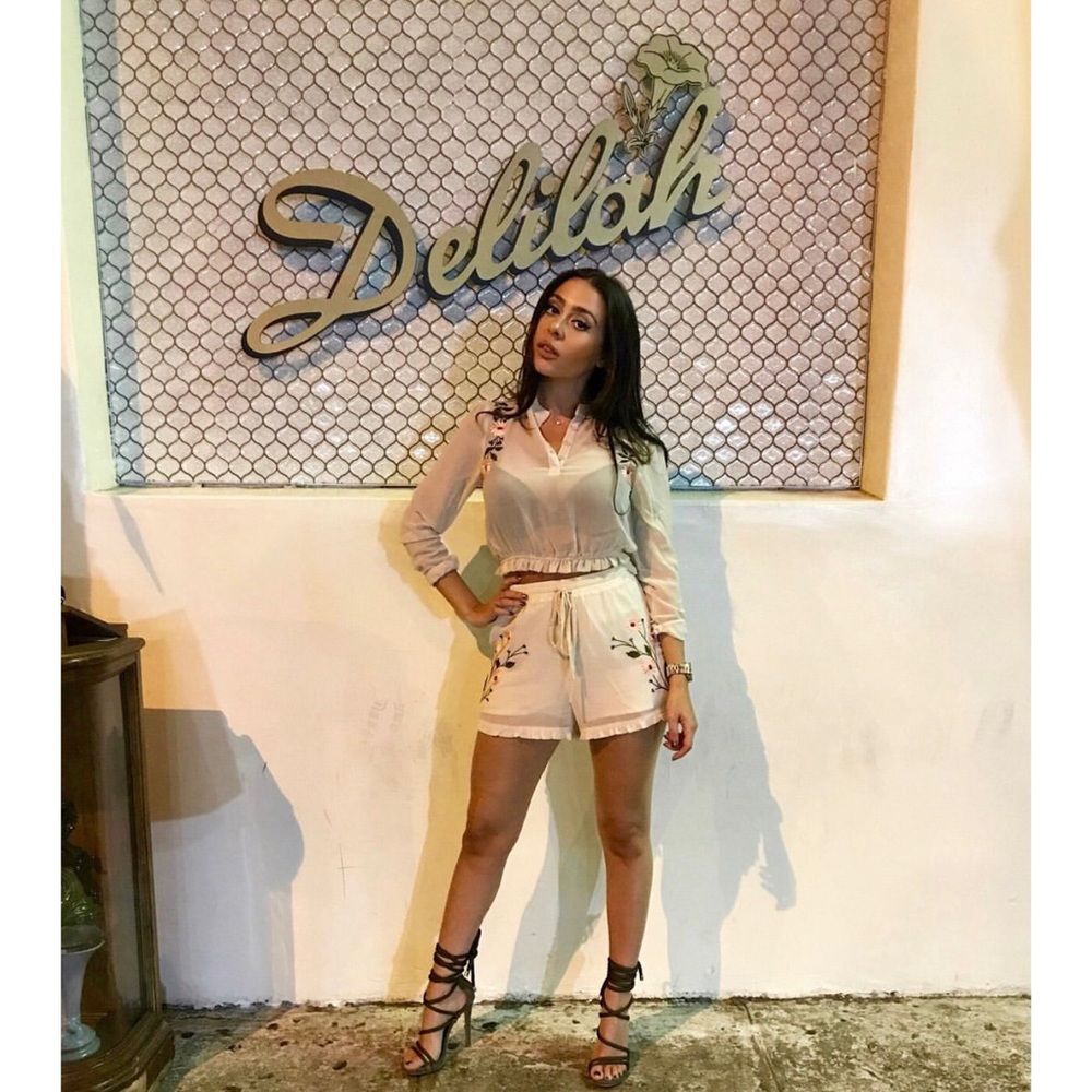 Asos Glamorous Two Piece Set In Sheer Blush With … - image 1